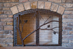 Pinecone fireplace doors